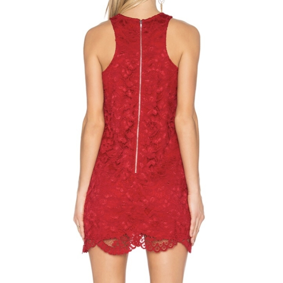 Lovers + Friends Red Lace Caspian Shift Dress - Picture 2 of 7